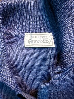 Vintage Armor Lux Deep Navy Ribbed Knit Pullover